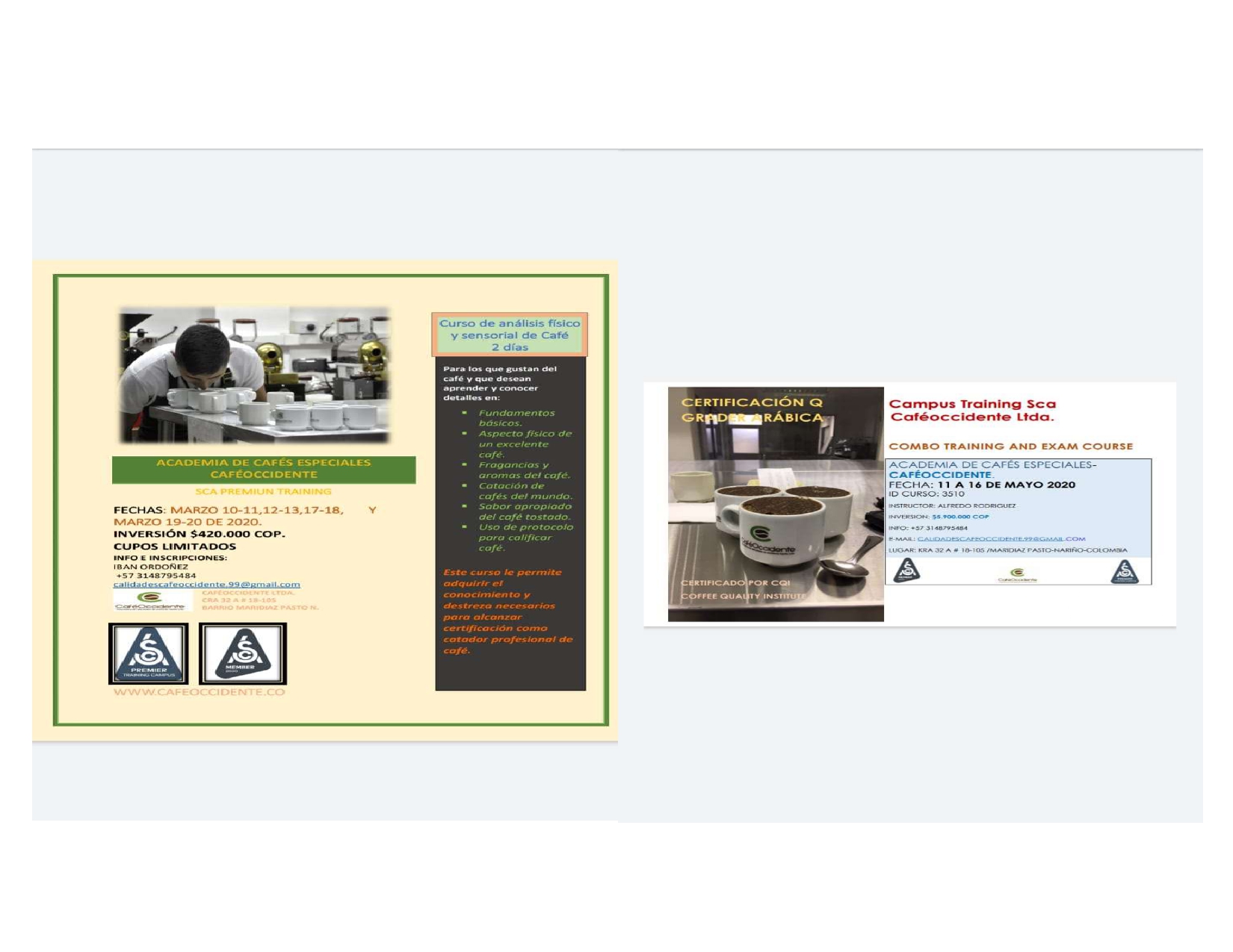 CURSOS ACADEMIA DE CAFES ESPECIALES CURSOS ACADEMIA DE CAFES ESPECIALES
